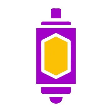 Lantern icon solid purple yellow style ramadan illustration vector element .. Illustrazione stock
