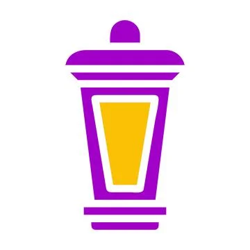 Lantern icon solid purple yellow style ramadan illustration vector element .. Stock Illustration