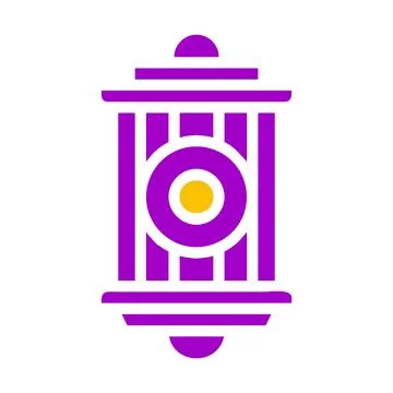 Lantern icon solid purple yellow style ramadan illustration vector element .. Illustrazione stock