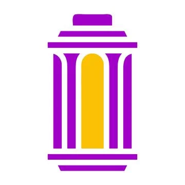 Lantern icon solid purple yellow style ramadan illustration vector element .. Stock Illustration