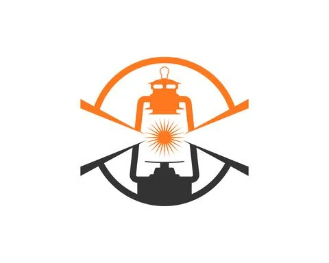 Lantern inside the circle logo Stock Illustration