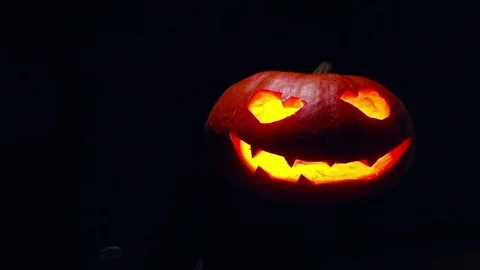 Lantern Jack on black background 스톡 동영상 80694745