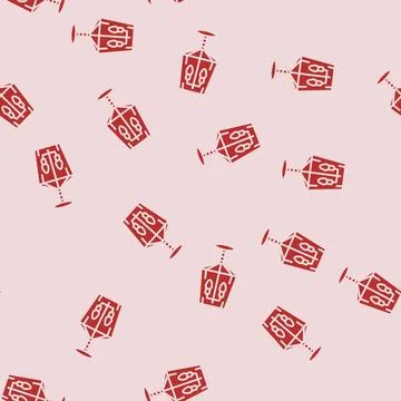 Lantern lamp ceiling glyph seamless pattern 스톡 일러스트