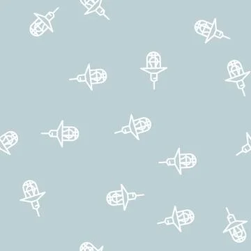 Lantern lamp ceiling line vector seamless pattern Stock Illustration