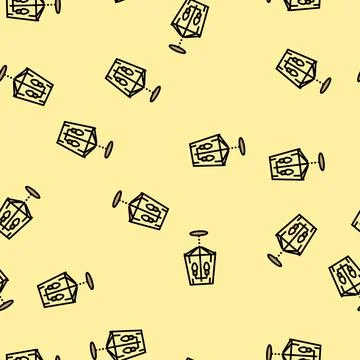 Lantern lamp ceiling vector seamless pattern Stock Illustration