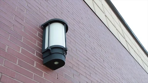 Lantern light black white electric electrical circle cylinder shape mounted Stock-Footage 251359099