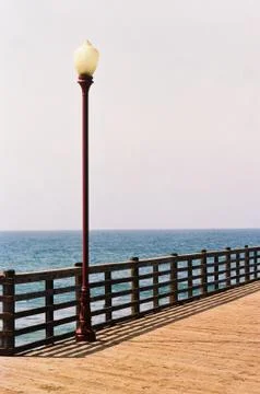 Lantern Light on Boardwalk Stock Photos