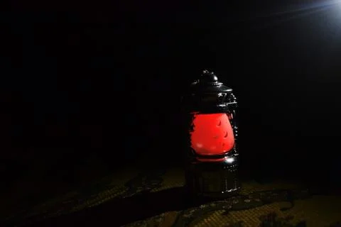 Lantern light in the dark Stockfoto's