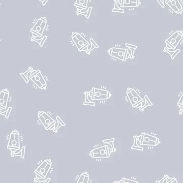 Lantern lighting line seamless pattern Stock Illustration