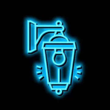 Lantern lighting neon glow icon illustration Ilustración de archivo