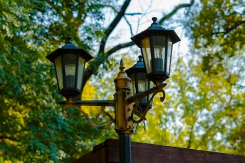 Lantern for lighting in the park. Stock-Fotos
