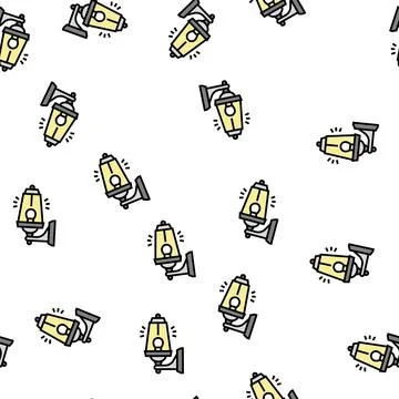Lantern lighting vector seamless pattern Stock Illustration