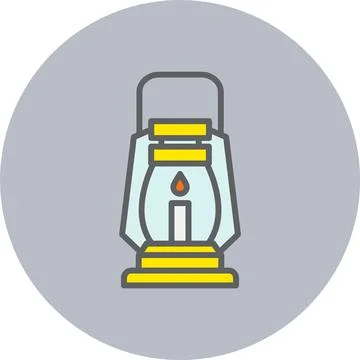 Lantern Line Filled Circle Icon Stock Illustration