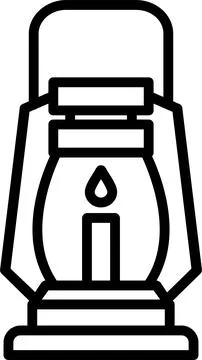 Lantern Line Icon Design Stock Illustration