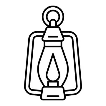 Lantern Line Icon Illustration