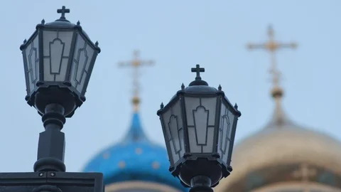 Lantern near Cathedral of the Nativity Stock Footage 118580803