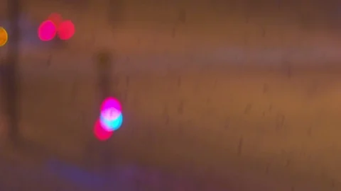 Lantern in the night city, snow Видео 70179979