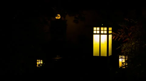 Lantern at Night Stock Footage