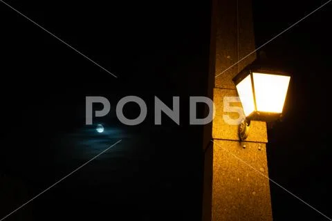 Lantern night moon pillar Stock Photos