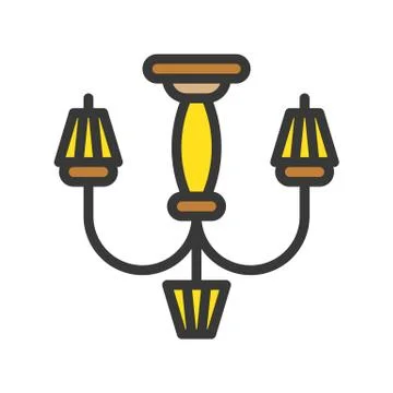 Lantern or lamp vector icon, filled style editable stroke Stock Illustration