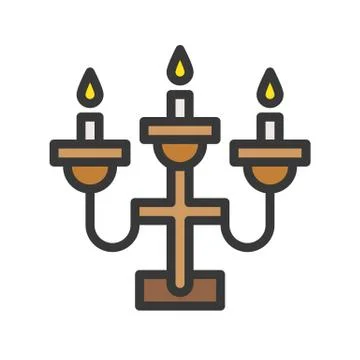 Lantern or lamp vector icon, filled style editable stroke Stock Illustration