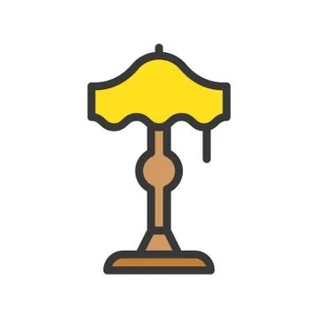Lantern or lamp vector icon, filled style editable stroke Stock Illustration