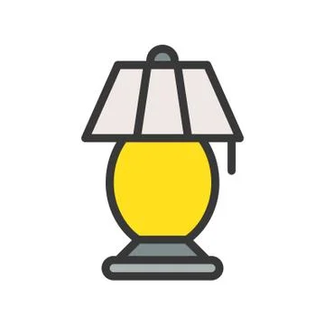 Lantern or lamp vector icon, filled style editable stroke Stock Illustration