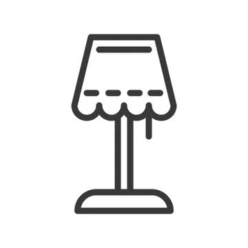 Lantern or lamp vector icon, line style editable stroke Stock Illustration