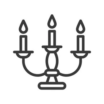 Lantern or lamp vector icon, line style editable stroke Stock Illustration