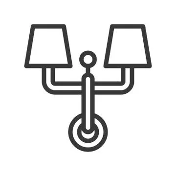 Lantern or lamp vector icon, line style editable stroke Stock Illustration