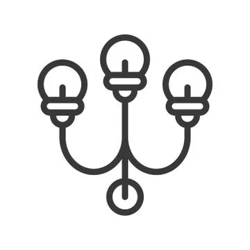 Lantern or lamp vector icon, line style editable stroke Stock Illustration