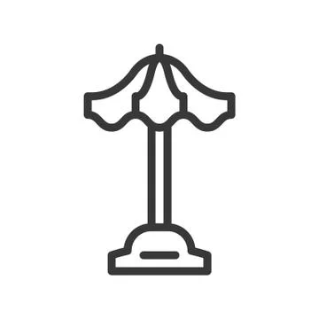 Lantern or lamp vector icon, line style editable stroke Stock Illustration