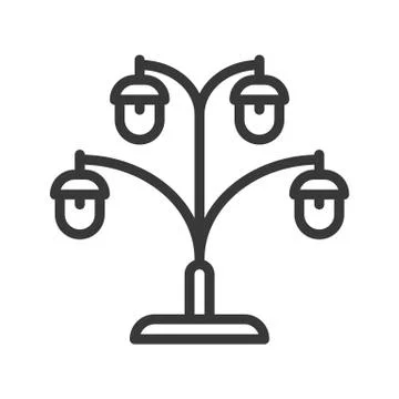Lantern or lamp vector icon, line style editable stroke Stock Illustration