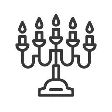 Lantern or lamp vector icon, line style editable stroke Stock Illustration