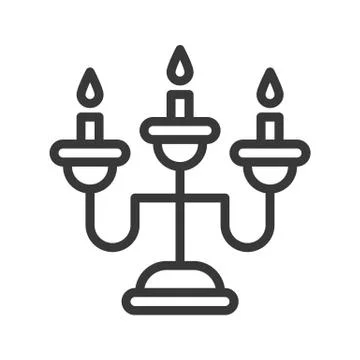 Lantern or lamp vector icon, line style editable stroke Stock Illustration