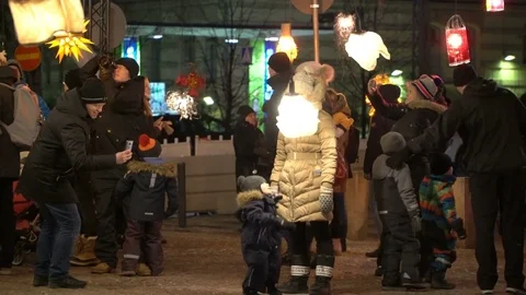 Lantern park - Hundreds of unique lanterns during the public Festival of Light Stock Footage 84461310