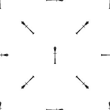 Lantern pattern seamless black Stock Illustration