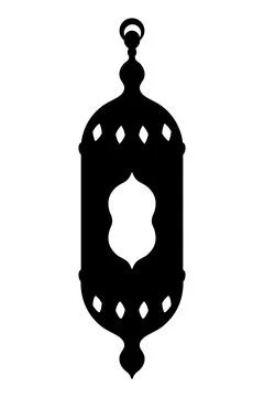 Lantern with a patterned window. Silhouette. Illustrazione stock