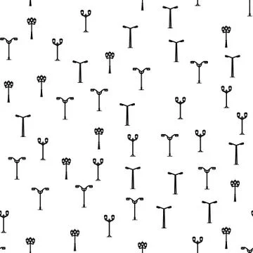 Lantern Pillar With Led Lighting Seamless Pattern Stock Illustration