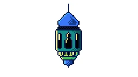 Lantern pixel art animation for ramadan Stock Footage 237750892
