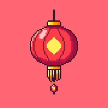 Lantern pixel art. Vector illustration design Stock Illustration