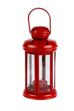 Lantern red metal Foto stock
