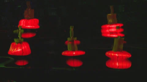 Lantern reflections on water Stock-Footage 36692422
