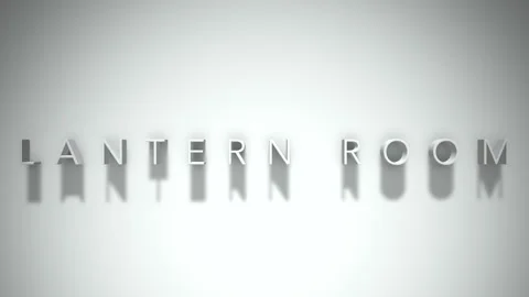 Lantern room 3D title animation white text on a white background Stock Footage 299370113