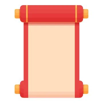 Lantern scroll icon cartoon vector. Asian card Illustrazione stock