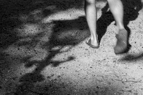 Lantern Shadow and Hiker Stock Photos