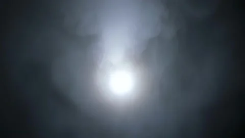 The lantern shines through the thick smoke. Stock Footage 142306023