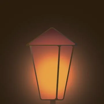 Lantern shining in the dark in center Stock Illustration