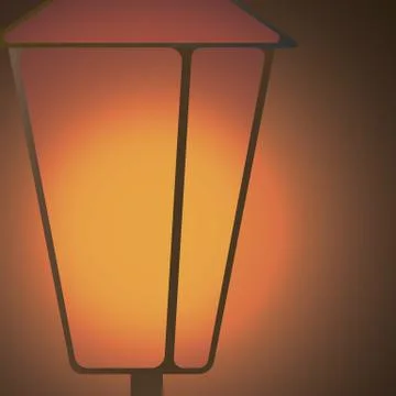 Lantern shining in the dark closeup Stock Illustration