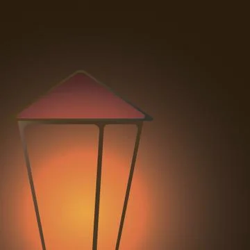 Lantern shining in the dark to the left Stock Illustration